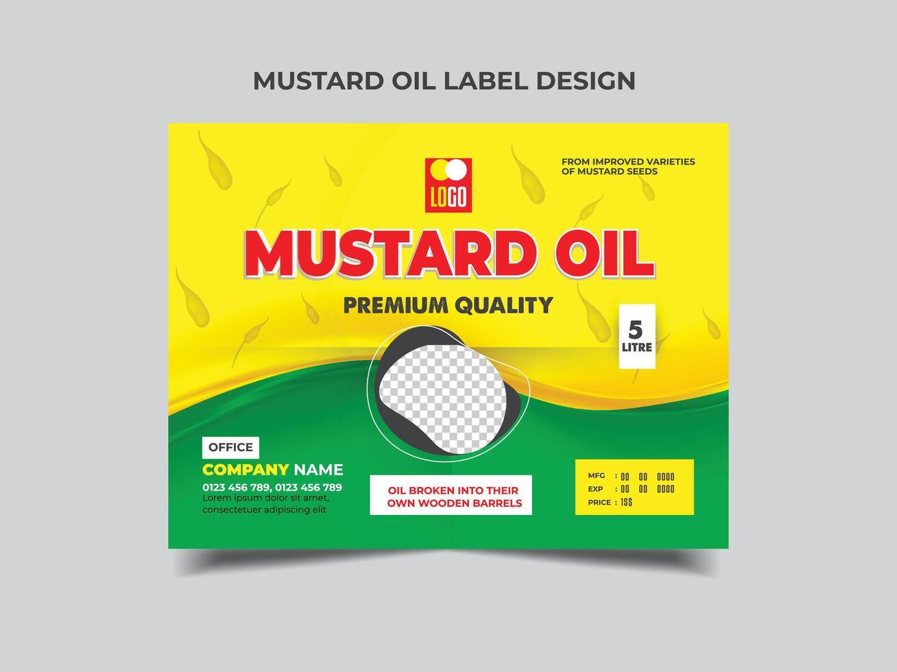 Mustard oil label design Template vector