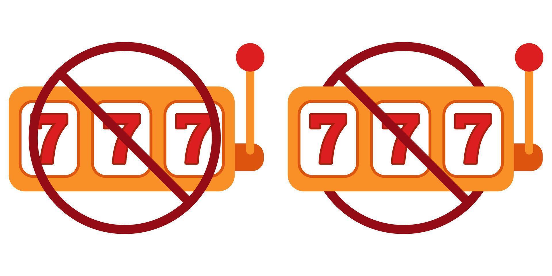 ilegal juego prohibición prohibir icono. no permitido en línea casino. vector
