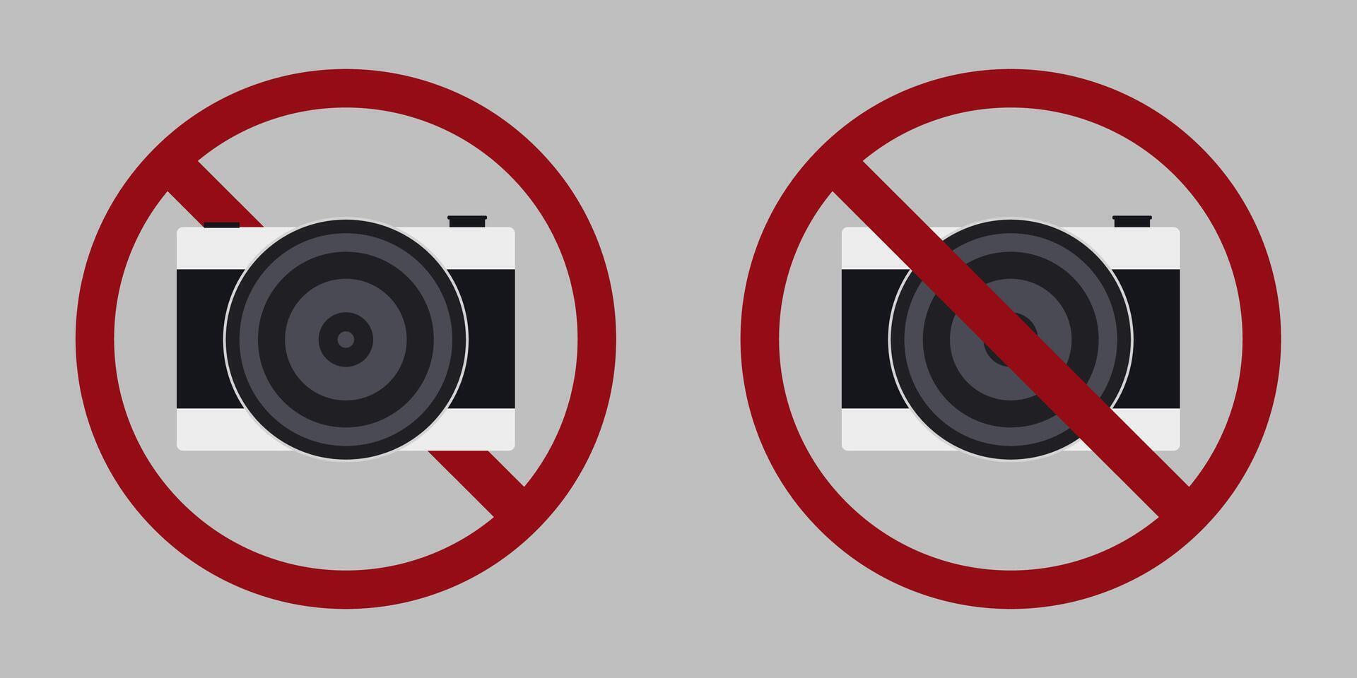 foto cámara prohibición prohibir icono. no permitido haciendo fotos vector