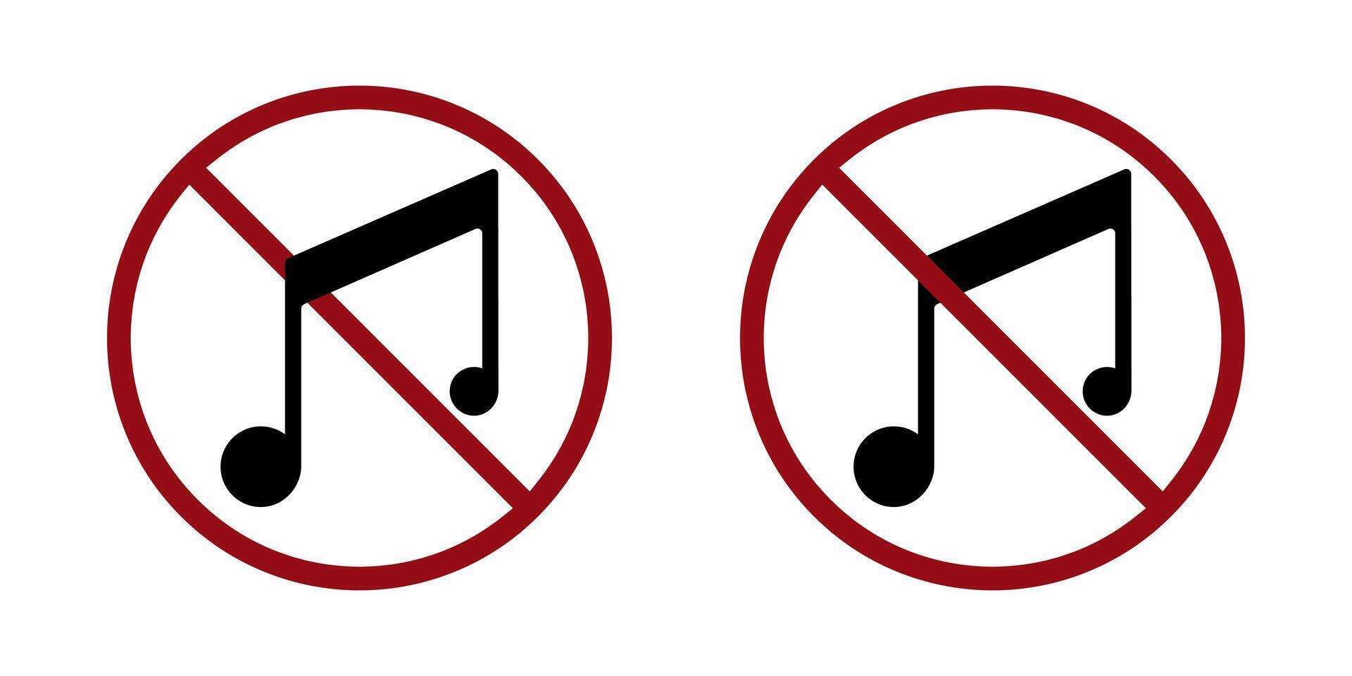 loud music ban prohibit icon. Not allowed listening to music . vector