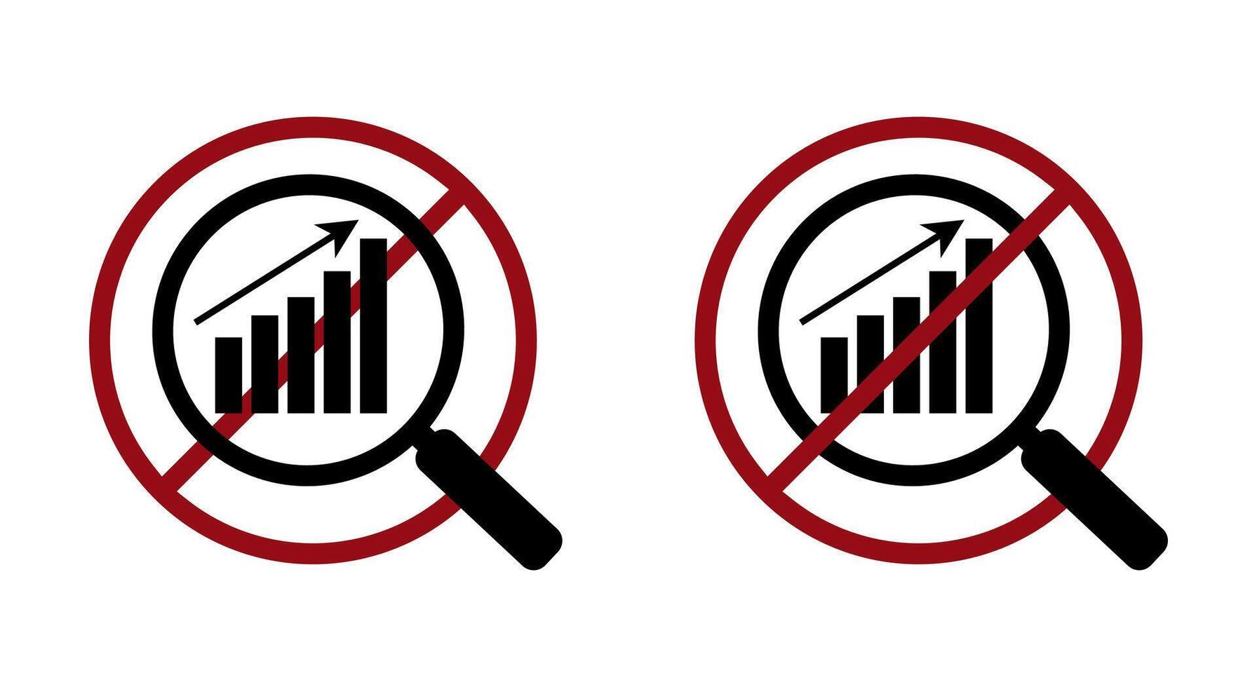 seo data analysis ban prohibit icon. Not allowed . Forbidden vector