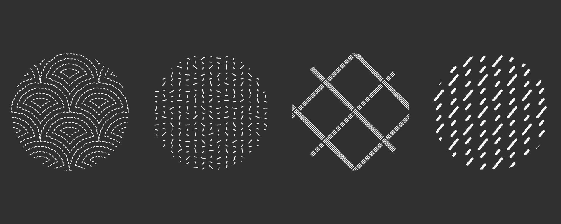 Seamless small dash pattern circle set. Black vector crosshatch scandinavian scattered print. Abstract minimal hipster repeat texture design. Modern diagonal endless tribal stroke grunge wallpaper.