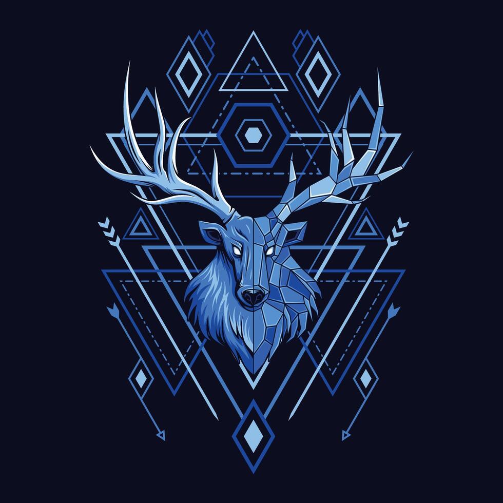 Deer head geometry style illustration vector