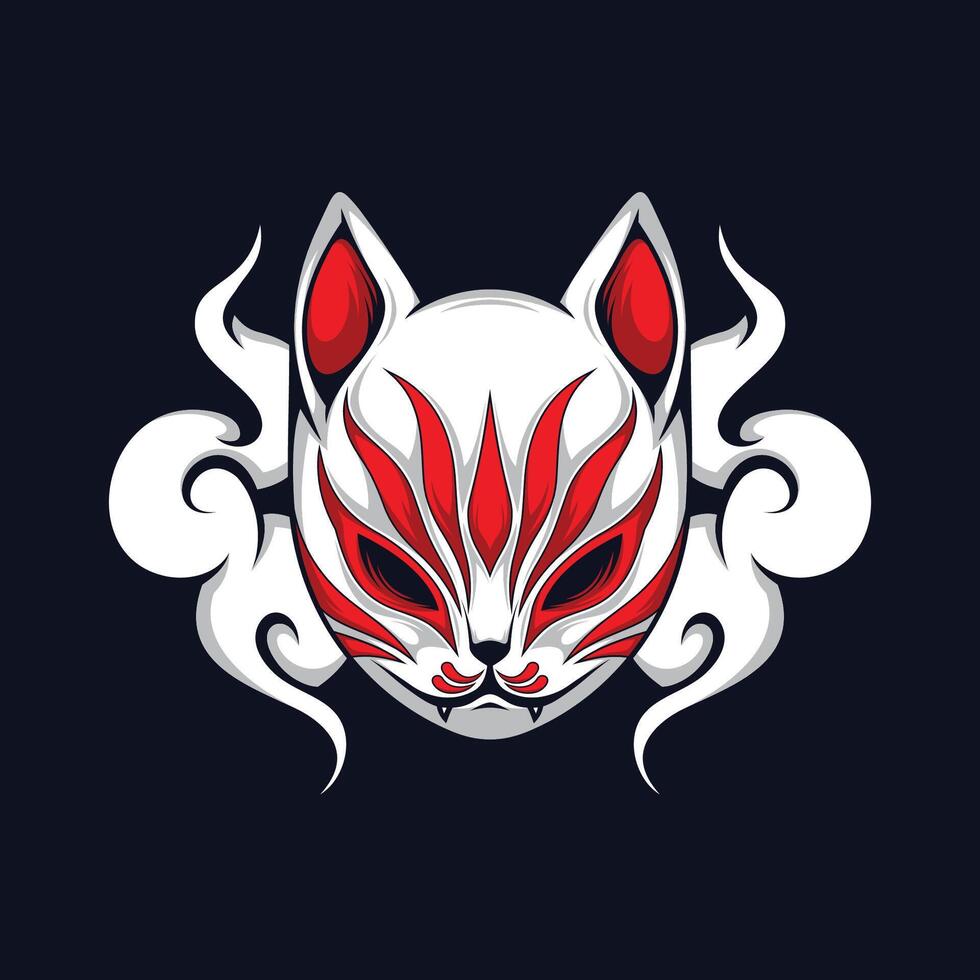 Cat mask japan illustration vector