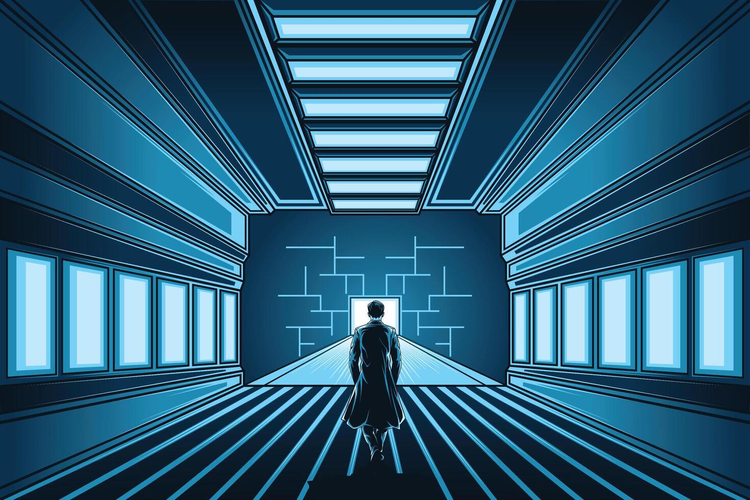 Lost in the room illustration vector
