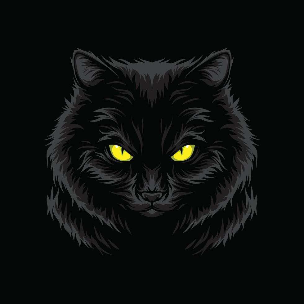 Cat cool face illustration vector