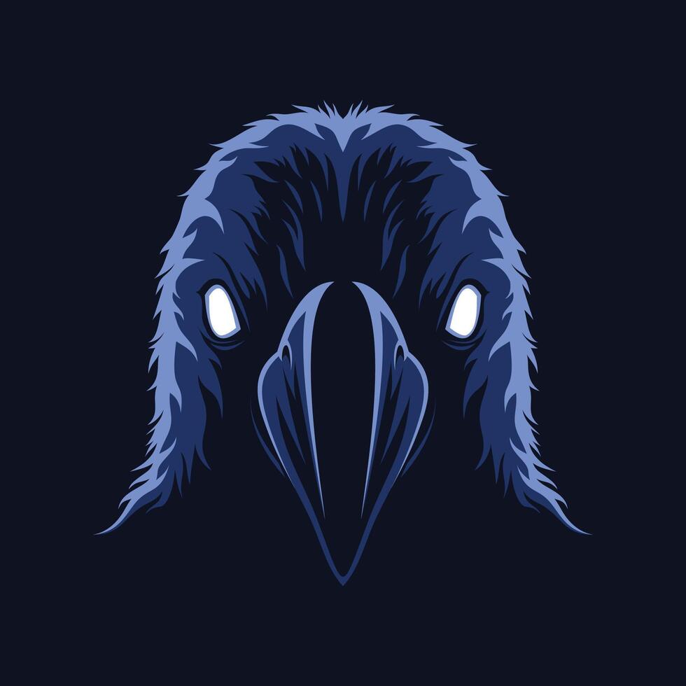 Raven head illustration vector