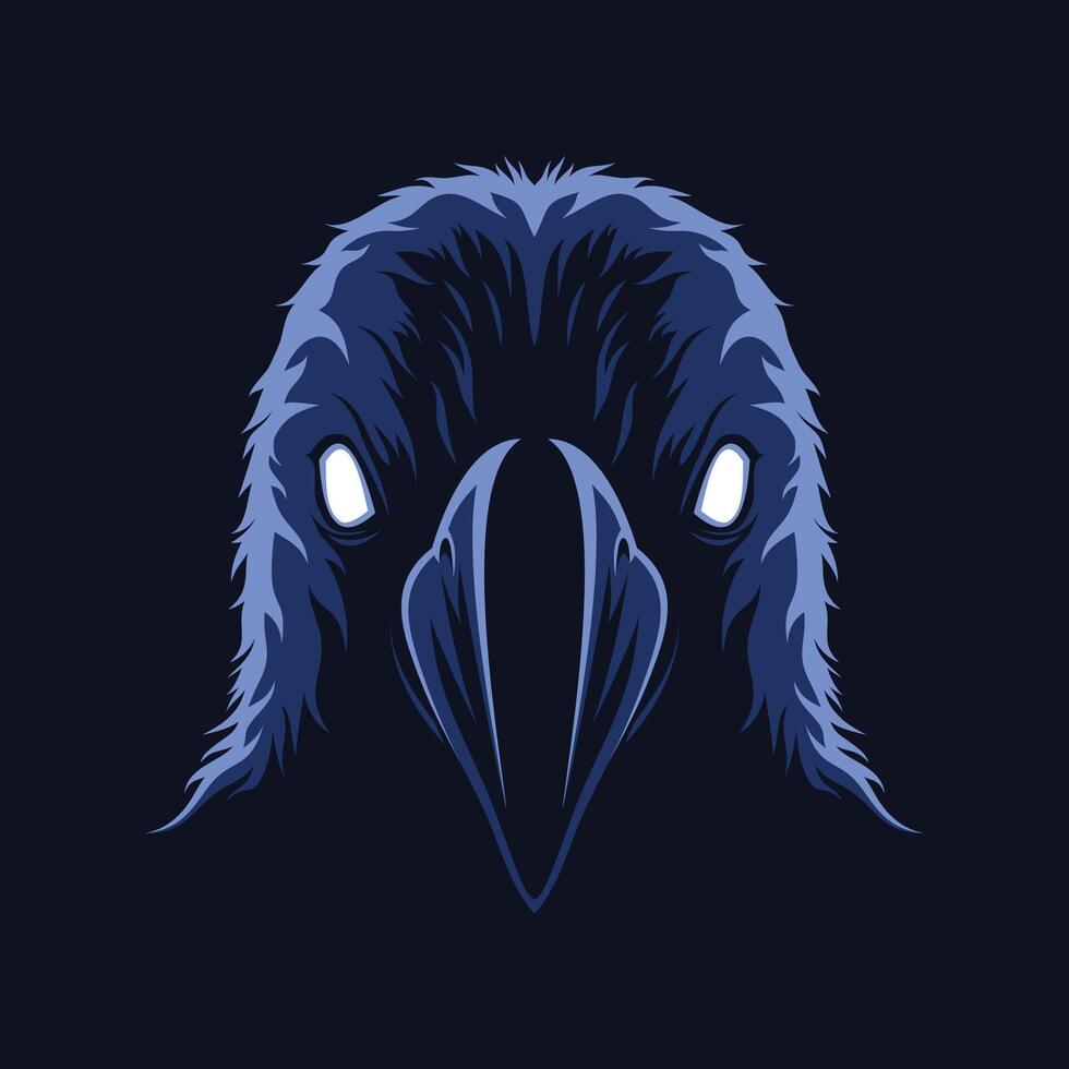 Raven head illustration vector