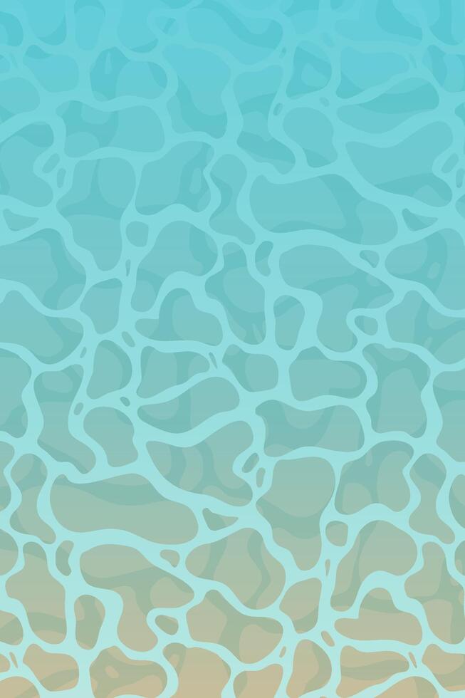 Calm transparent blue water surface. Modern background in cartoon style. Flat beach background design with serene blue ripples. Backdrop for summer vacation. vector