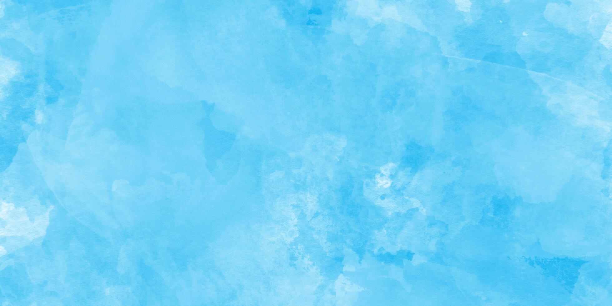 light blue watercolor texture with white splashes on it, blue background for cover, card, template, presentation and design, Grunge blue texture with washed watercolor with splashes. photo