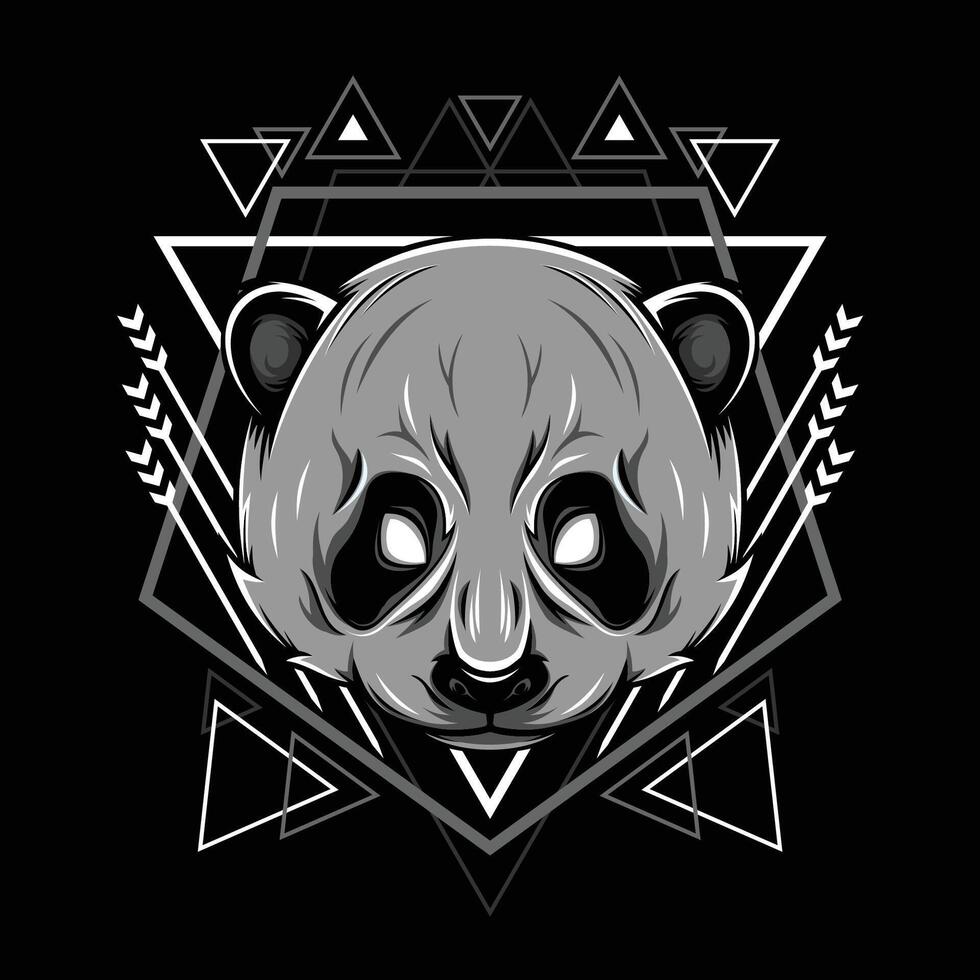 panda cabeza geometría ilustración vector