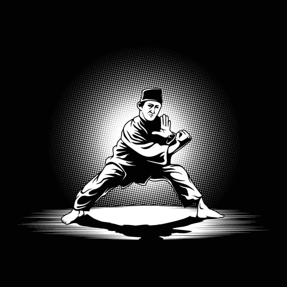 Pencak silat illustration vector