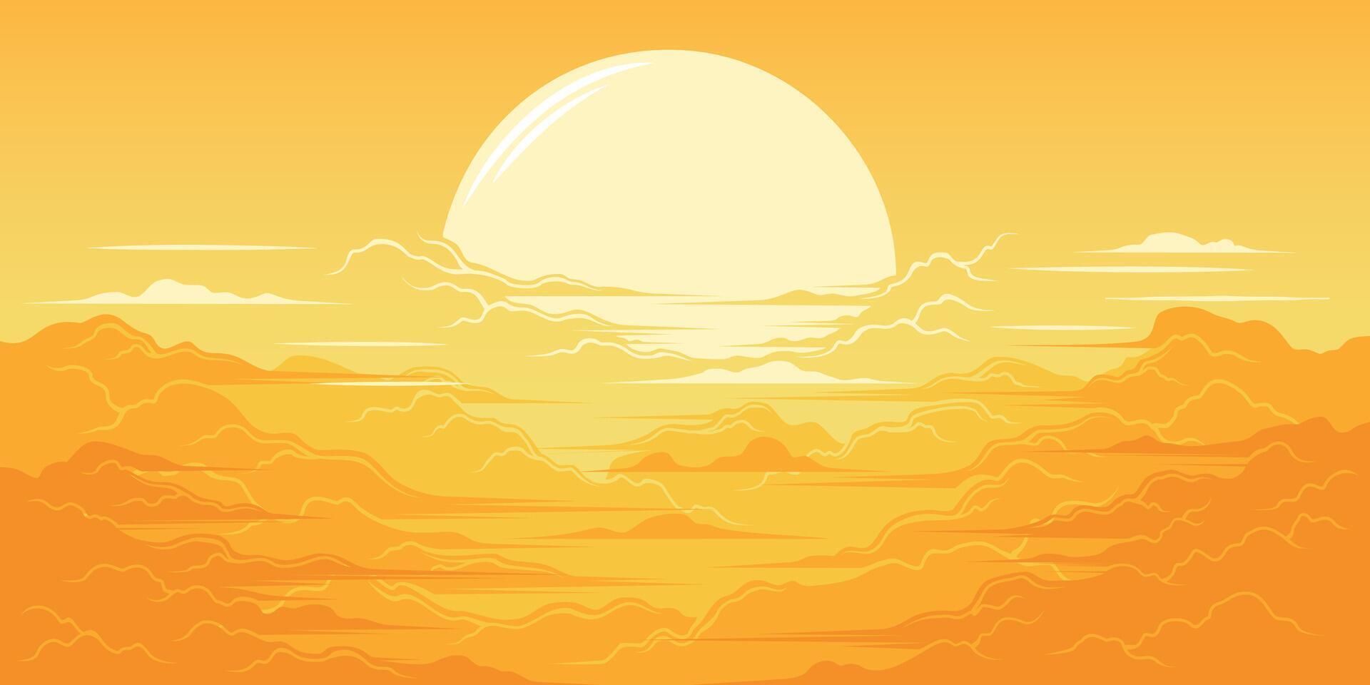 hermosa amanecer ilustración vector