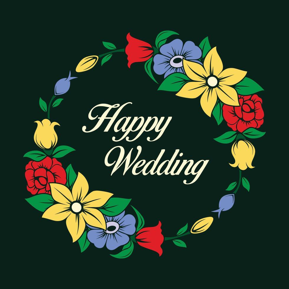 Happy wedding illustration vector
