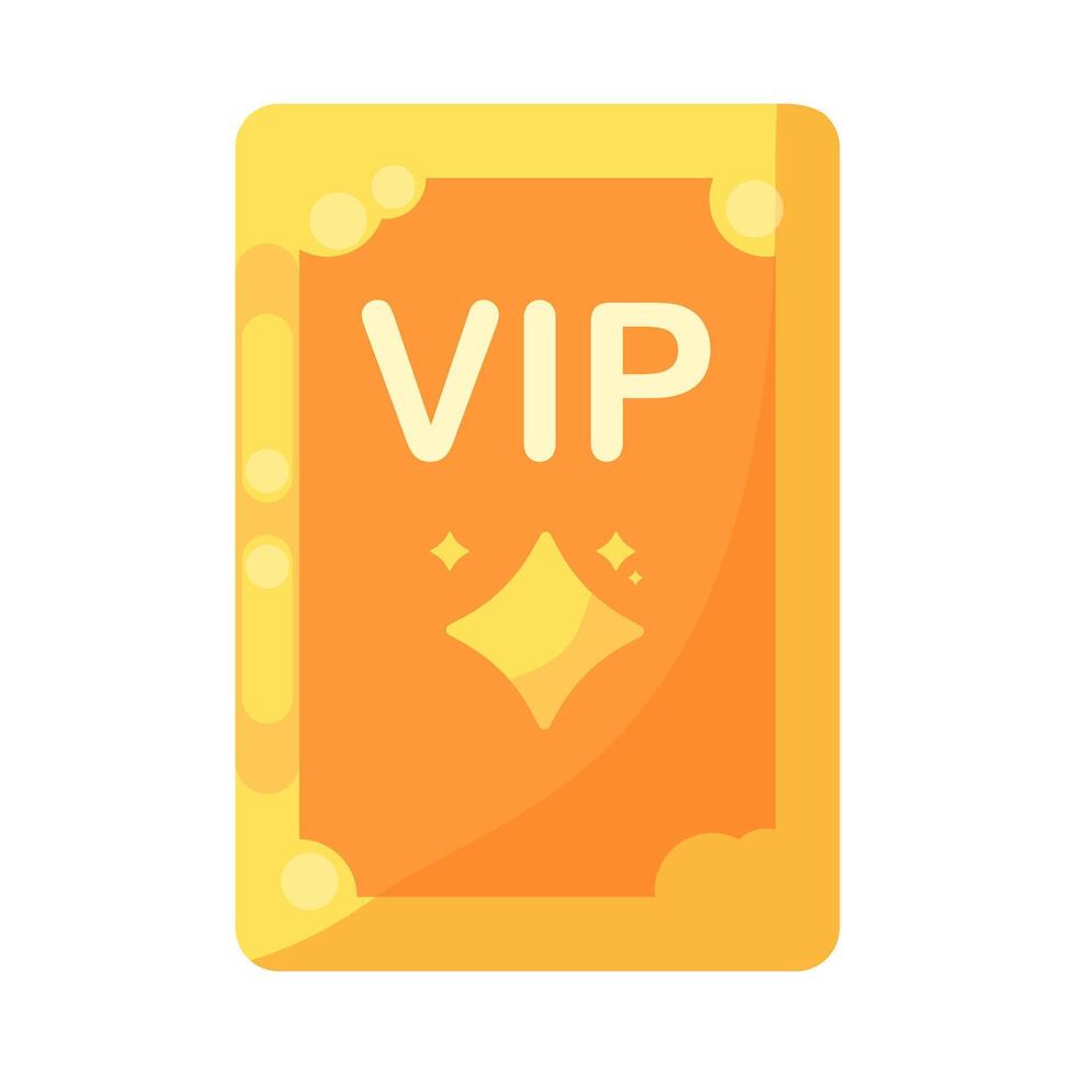 VIP card gold icon. Vector graphics
