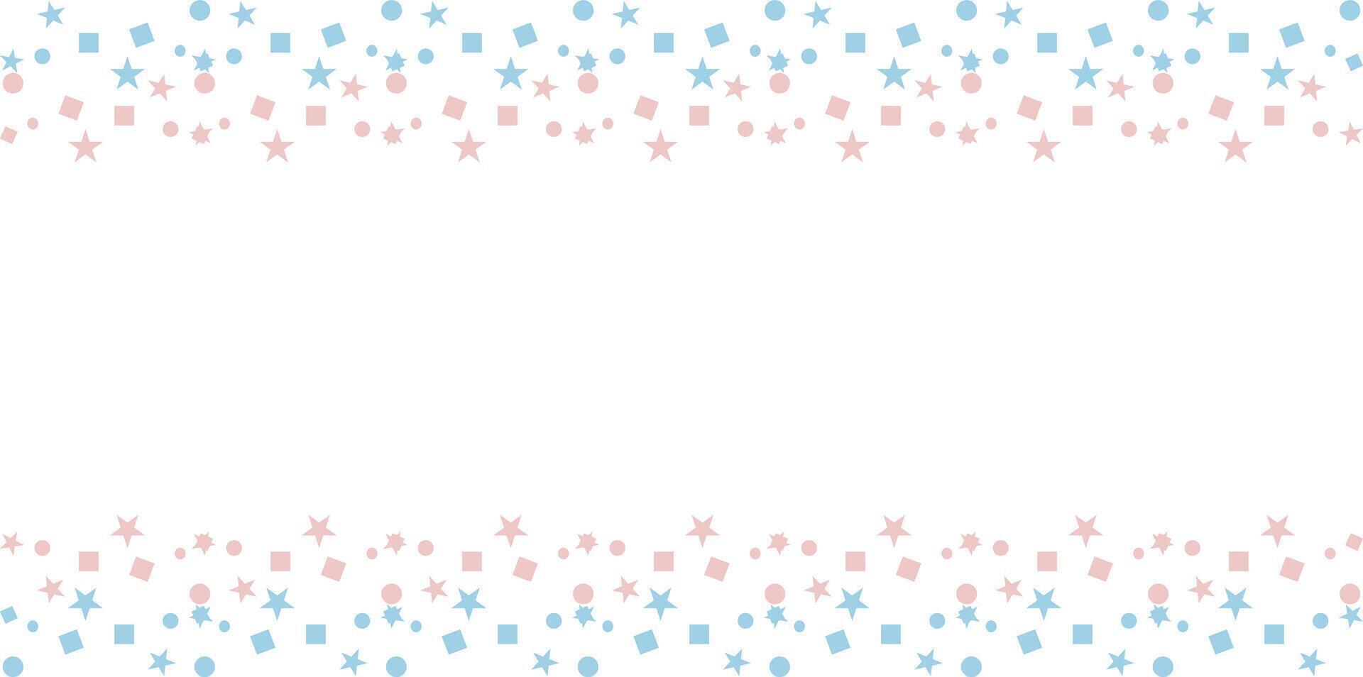 Blue pink confetti background. Vector graphics in flat style