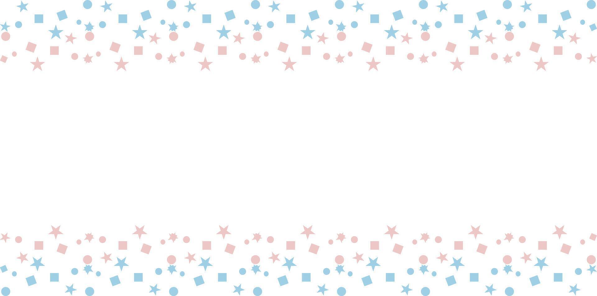 Blue pink confetti background. Vector graphics in flat style