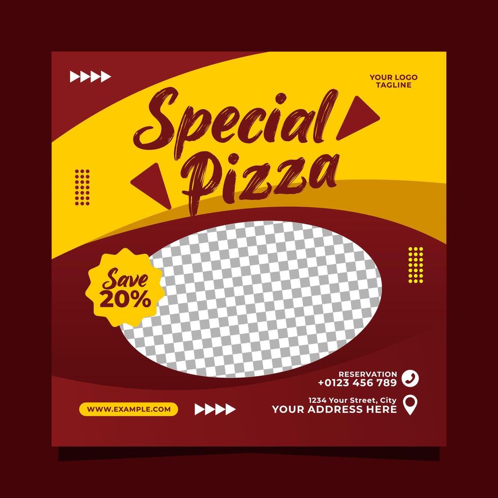 Special pizza social media banner post vector template.eps