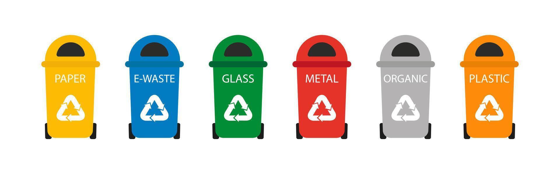 Garbage sorting set. Preservation of the environment. Ecology. Vector illustration