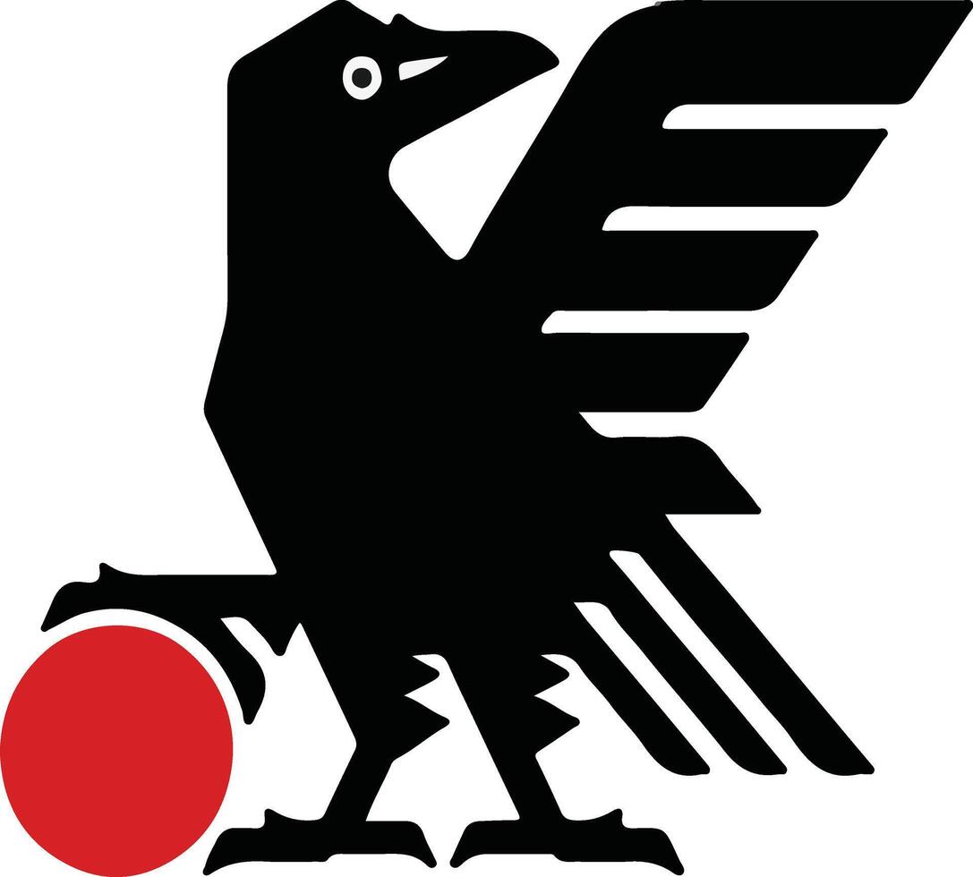 Simple vector logo of the pitch black crow