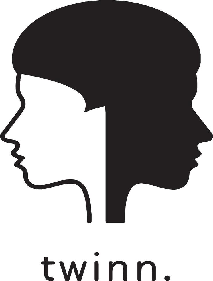 Silhouette Twinn Sister is a one frame head logo vector