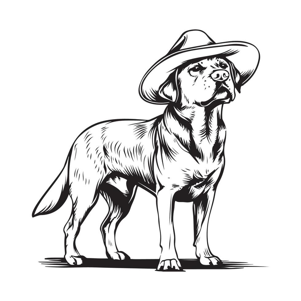 antiguo Labrador perro con sombrero valores vector imágenes