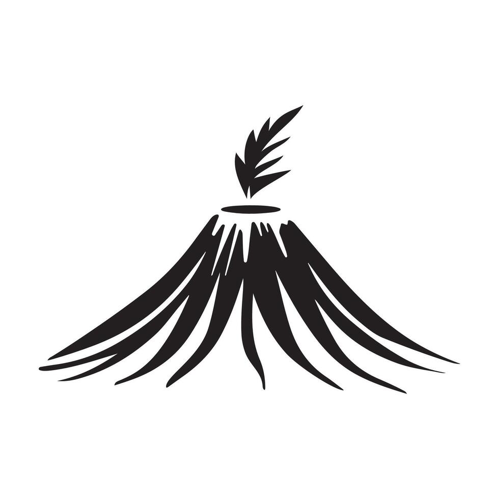 volcano icons isolated on transparent background. vector