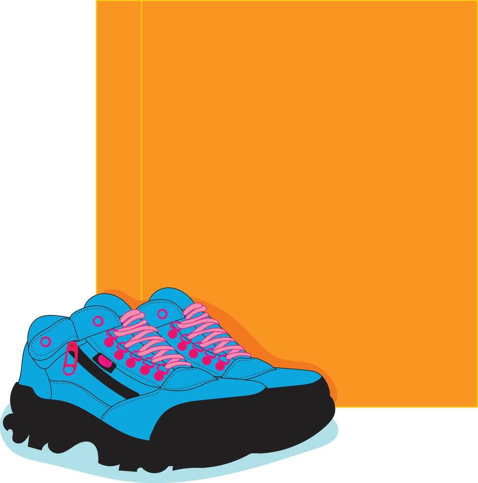 a pair of hiking boots sitting by the door, ready for adventure. vector illustration