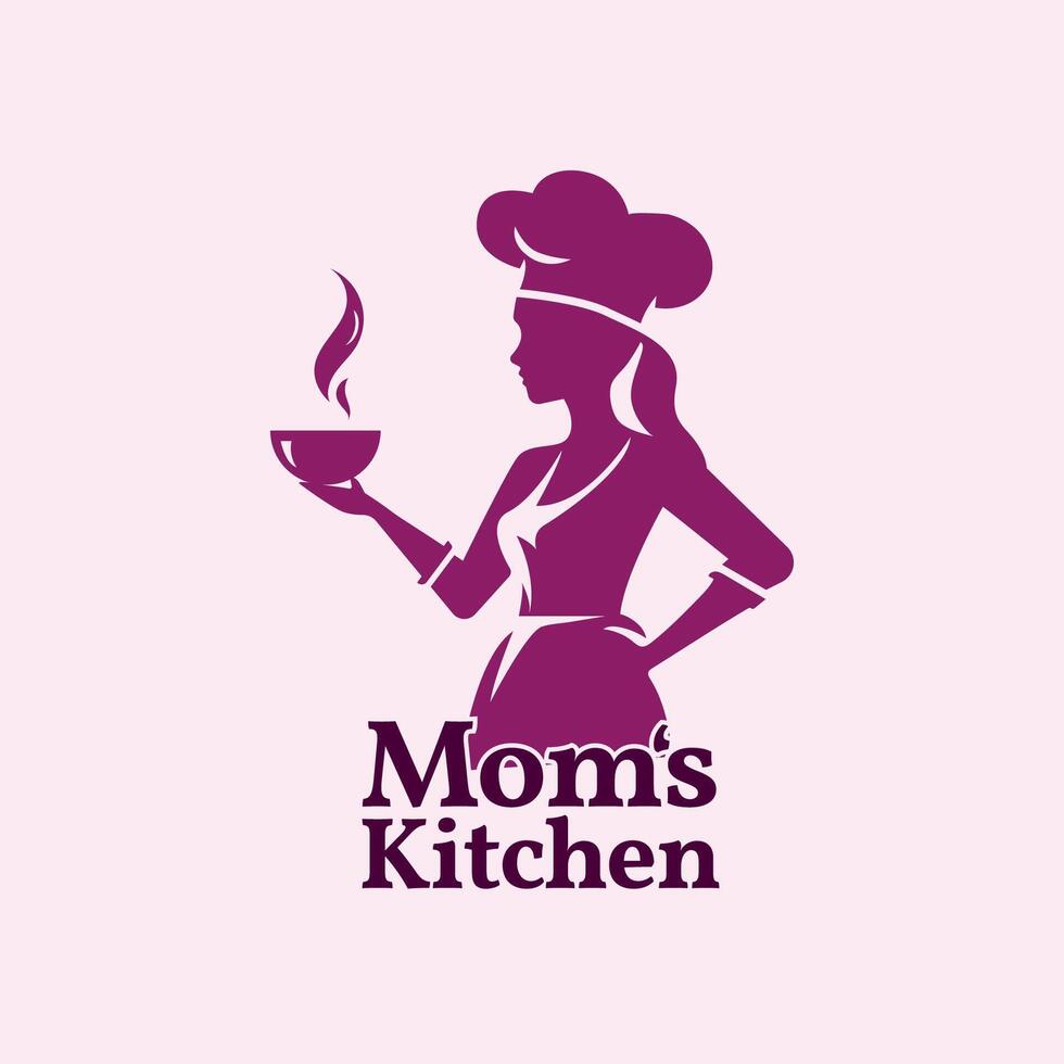Modern Women Kitchen Chef Logo Ideal for Food Businesses vector
