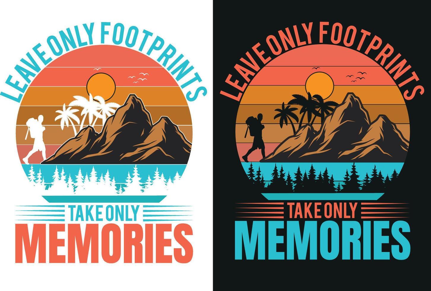 Leave Only Footprints Take Only Memories vector
