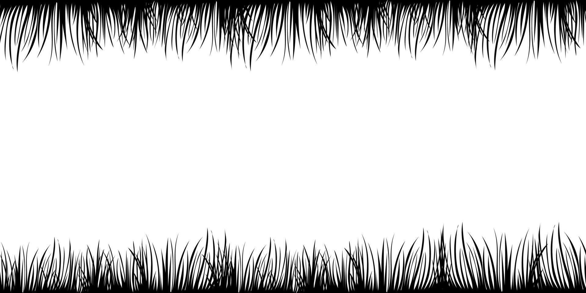 Spring background with place for text. Grass silhouettes for artwork compositions. Grass border, vector Illustration.