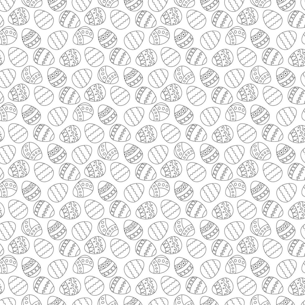 Seamless pattern with Easter eggs. Doodle vector illustration.