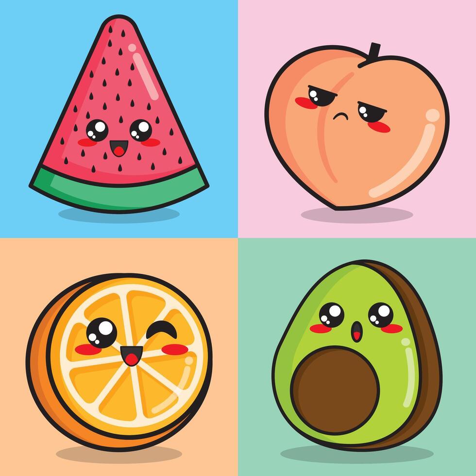 grupo de oferta frutas vector