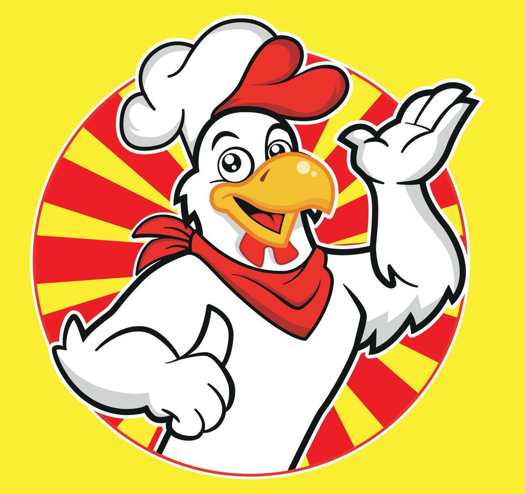 a cook rooster vector