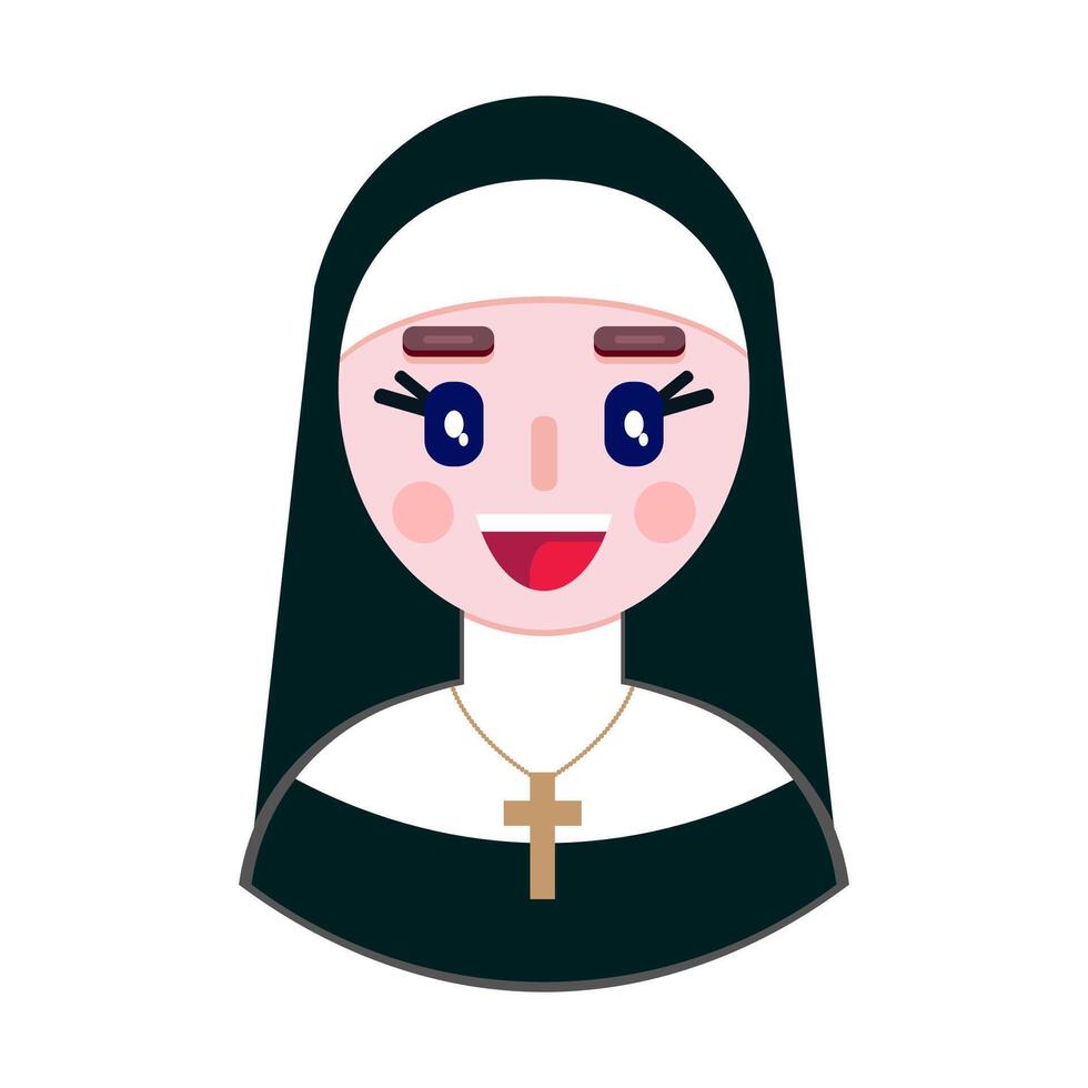 Nun woman portrait vector