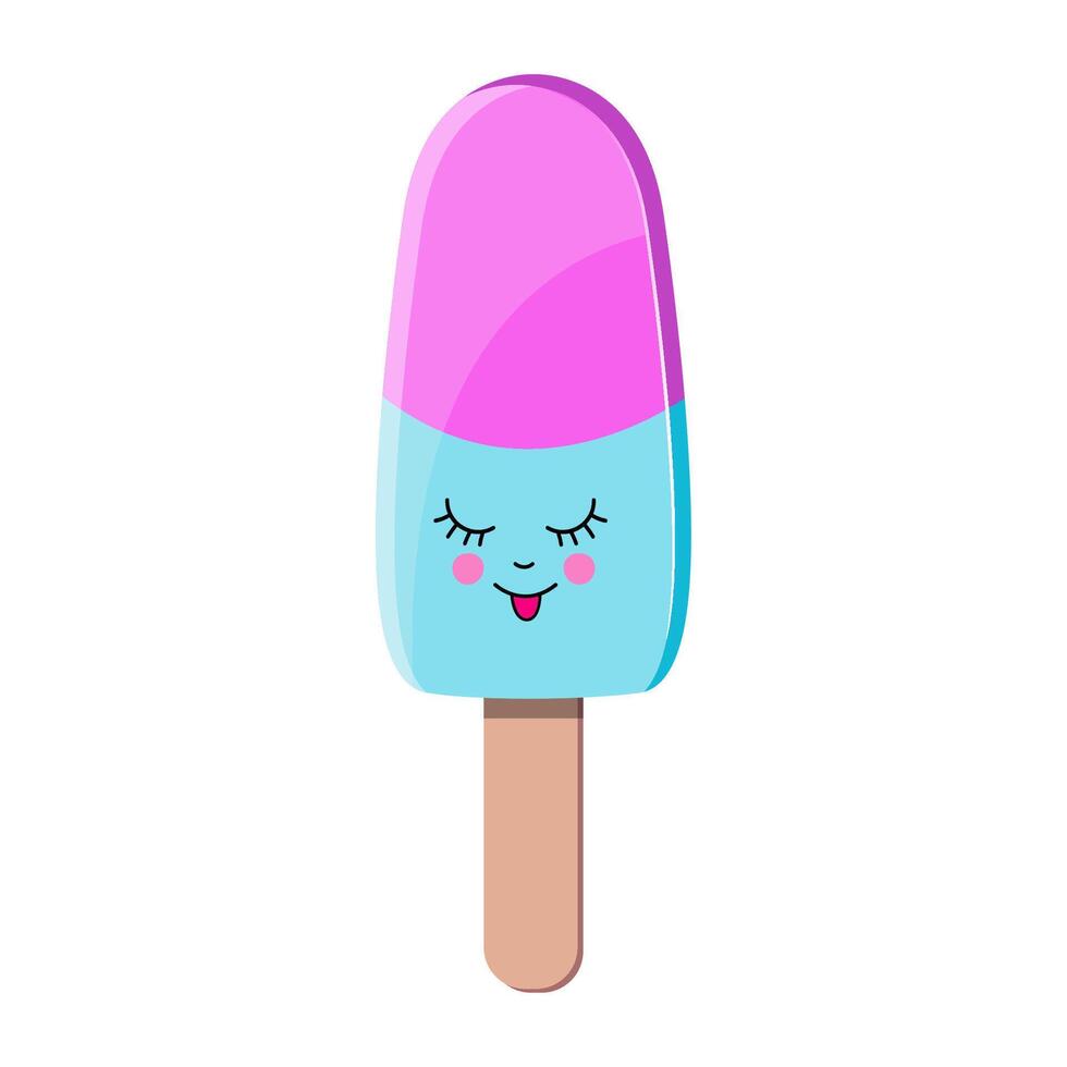 ice cream in cartoon style vector