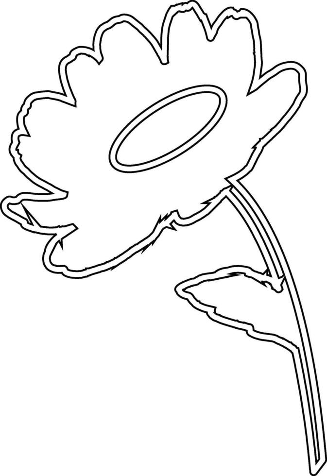 Chamomile flower doodle drawing for decoration. vector