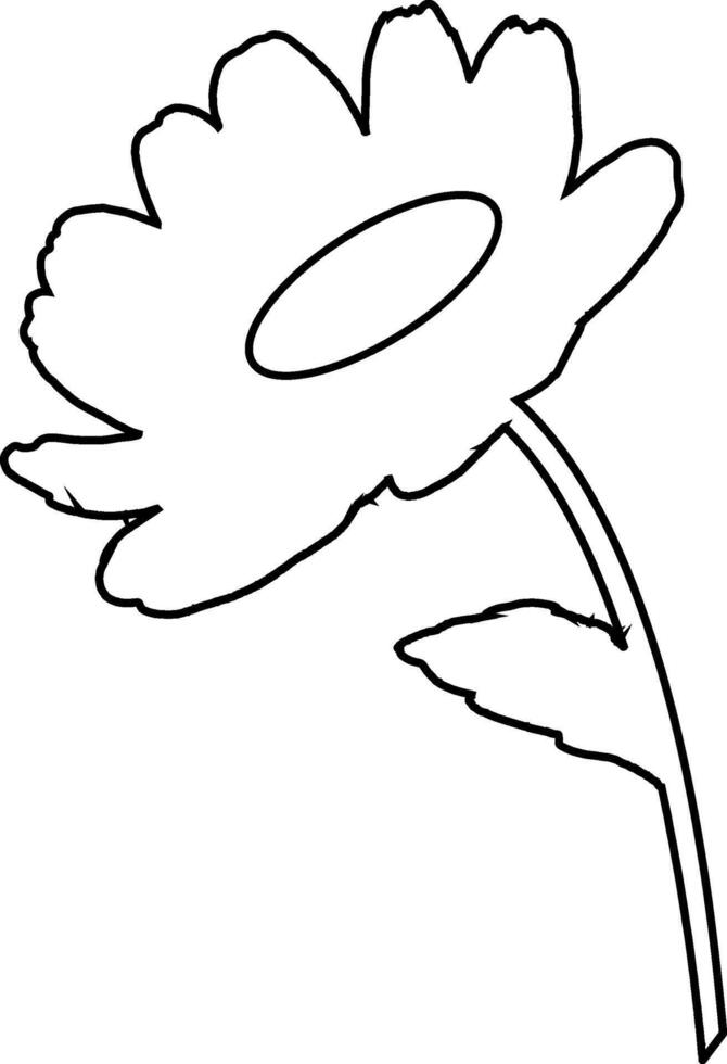 Chamomile flower doodle drawing for decoration. vector