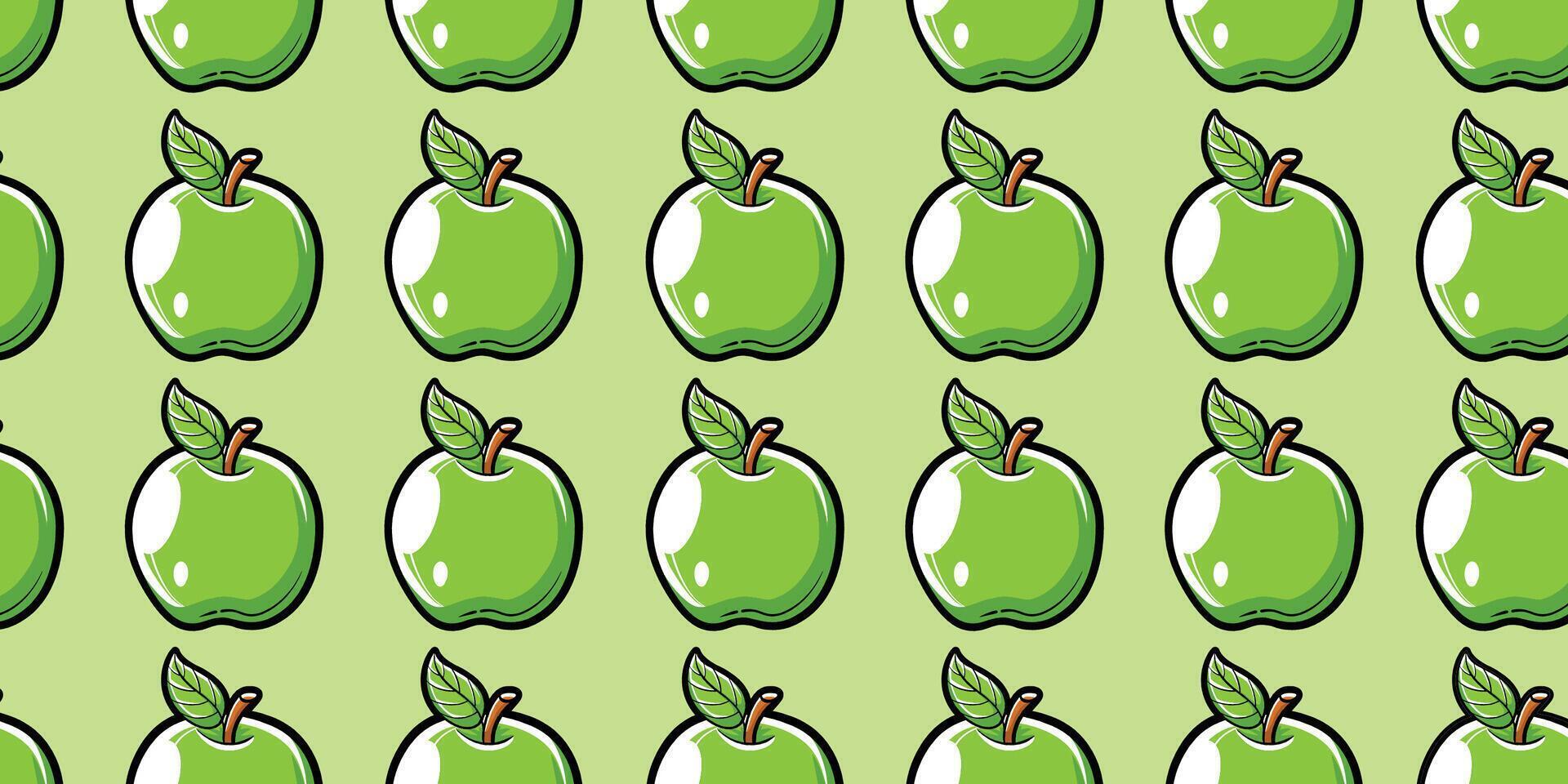 Vector apple fruit with seamless  pattern background