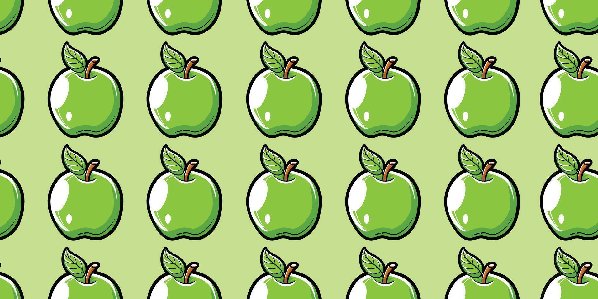 Vector apple fruit with seamless  pattern background