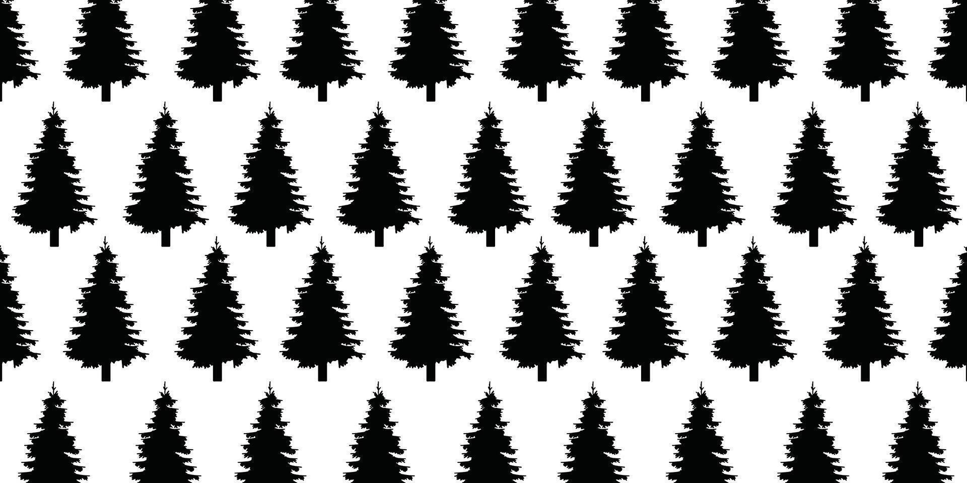 Vector tree silhouette with seamless pattern background