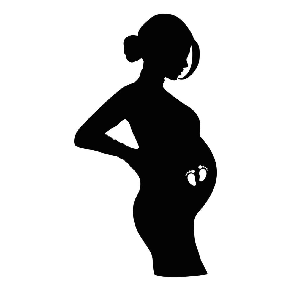 girl is expecting a baby vector
