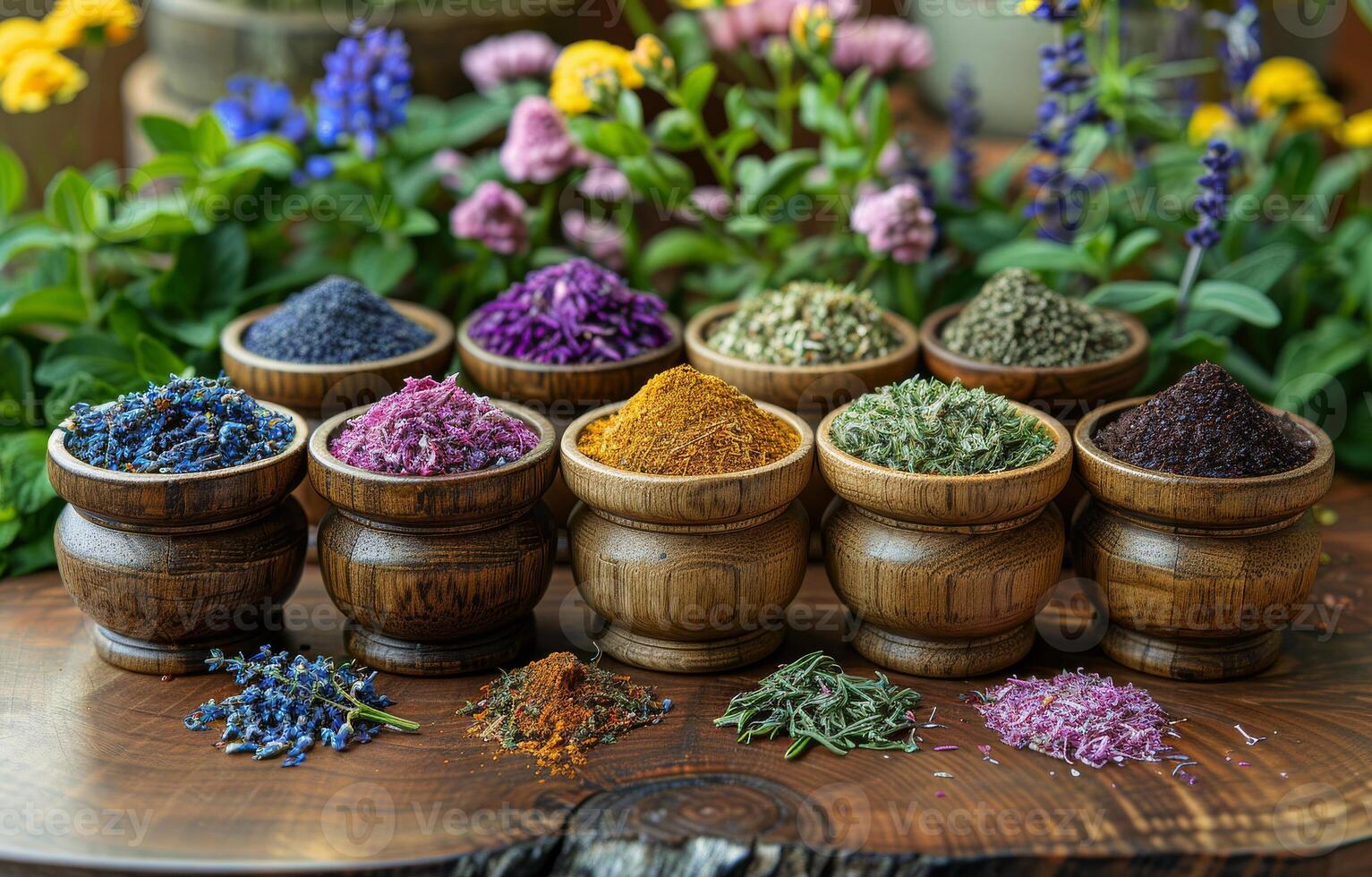 AI generated The ancient Ayurvedic medicine herbs photo
