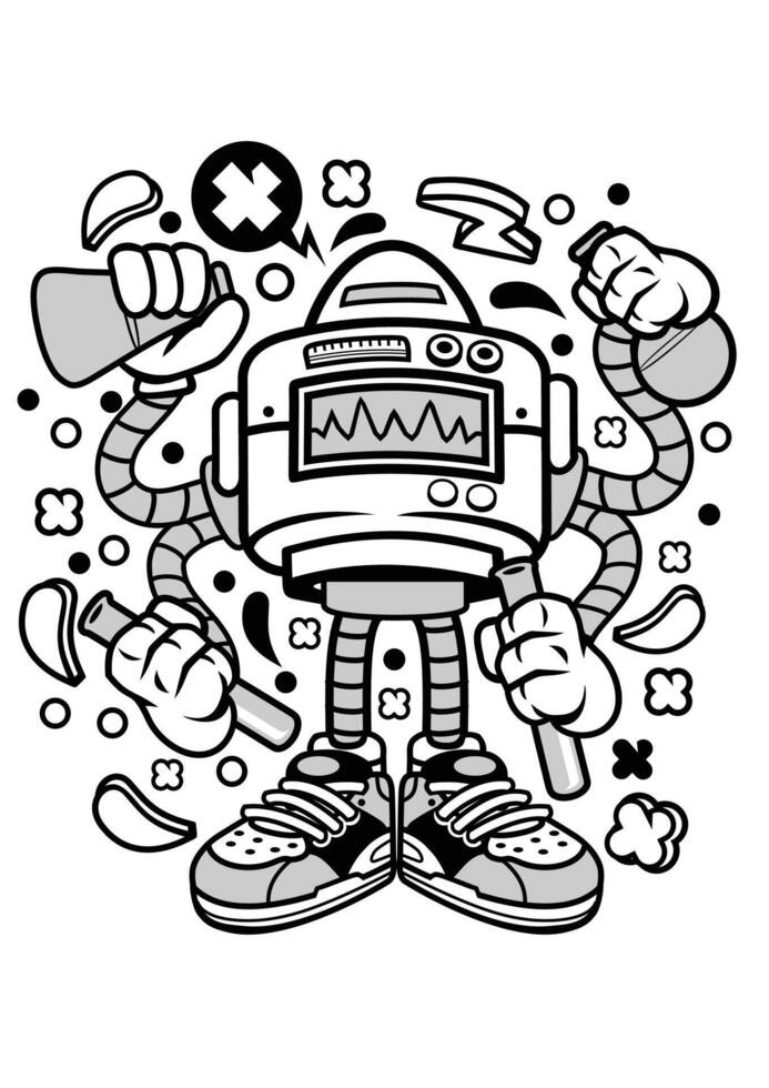 Lab Robot Monster vector