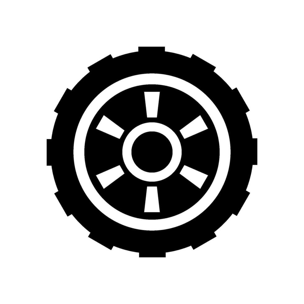 Car tire illustrated on white background vector