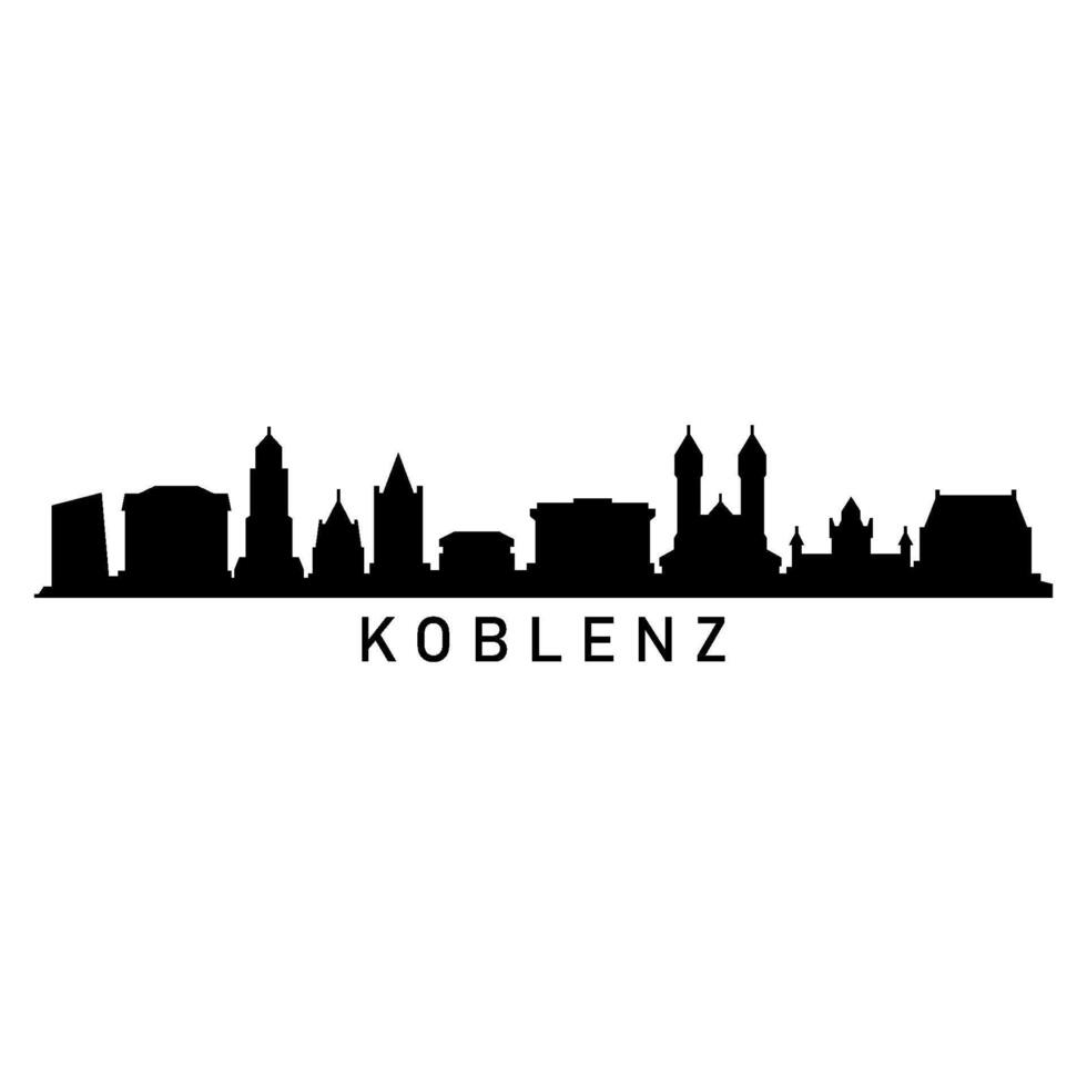 Koblenz skyline illustrated on white background vector