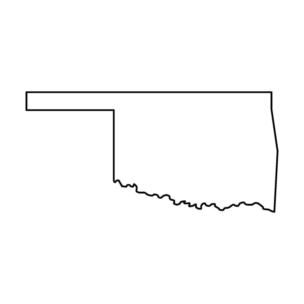 Oklahoma mapa ilustrado en blanco antecedentes vector