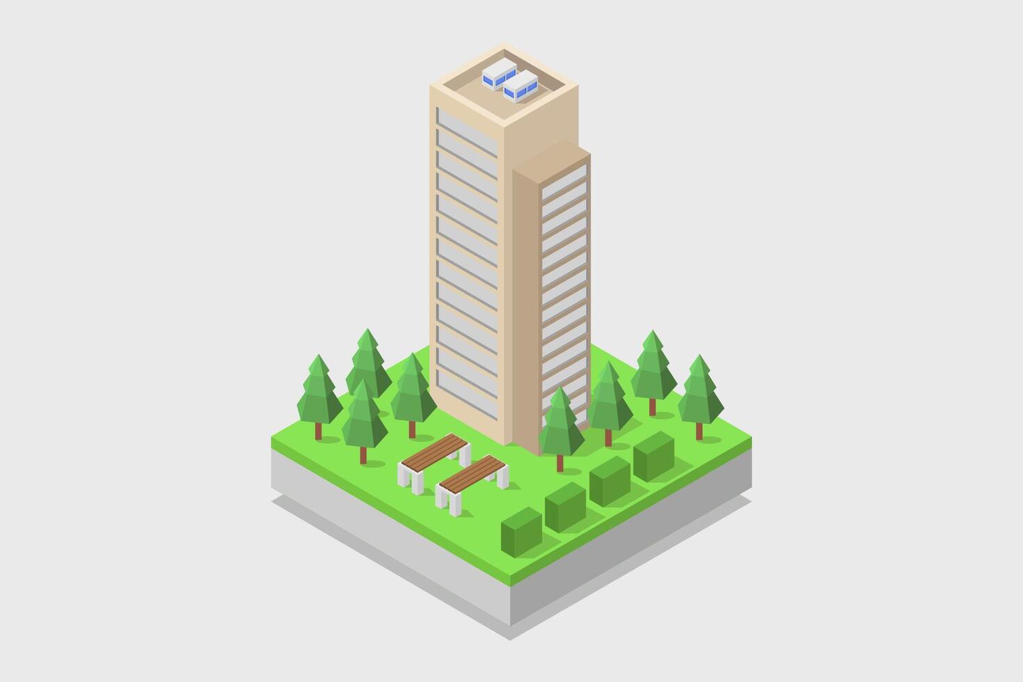 Isometric skyscraper illustrator vector