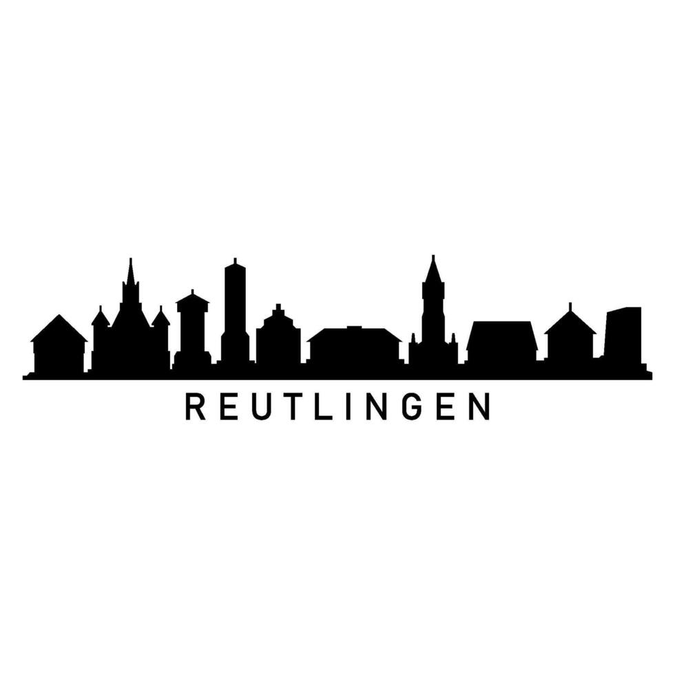 Reutlingen skyline illustrated on white background vector
