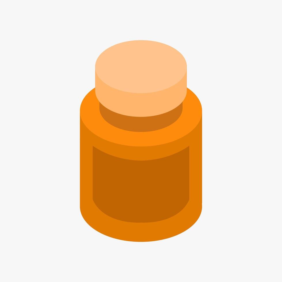 Illustrated isometric honey jar vector